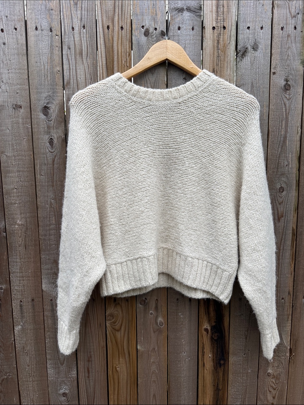 Babaton alpaca Cream Crewneck Sweater